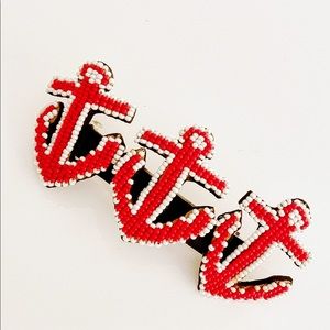 Vintage 1980s french barrette hair clip anchors